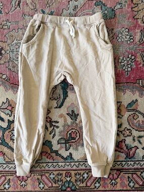 Les Gamins Cream Colored Sweatpants with Drawstring EUC